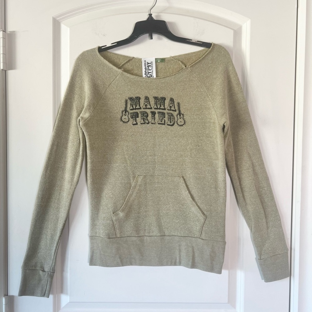 Junk Gypsy Mama Tried Heathered Green Sweatshirt